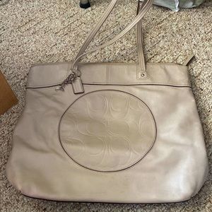 Coach shoulder bag Cream and Lavender.  Would make a nice springy piece wardrobe